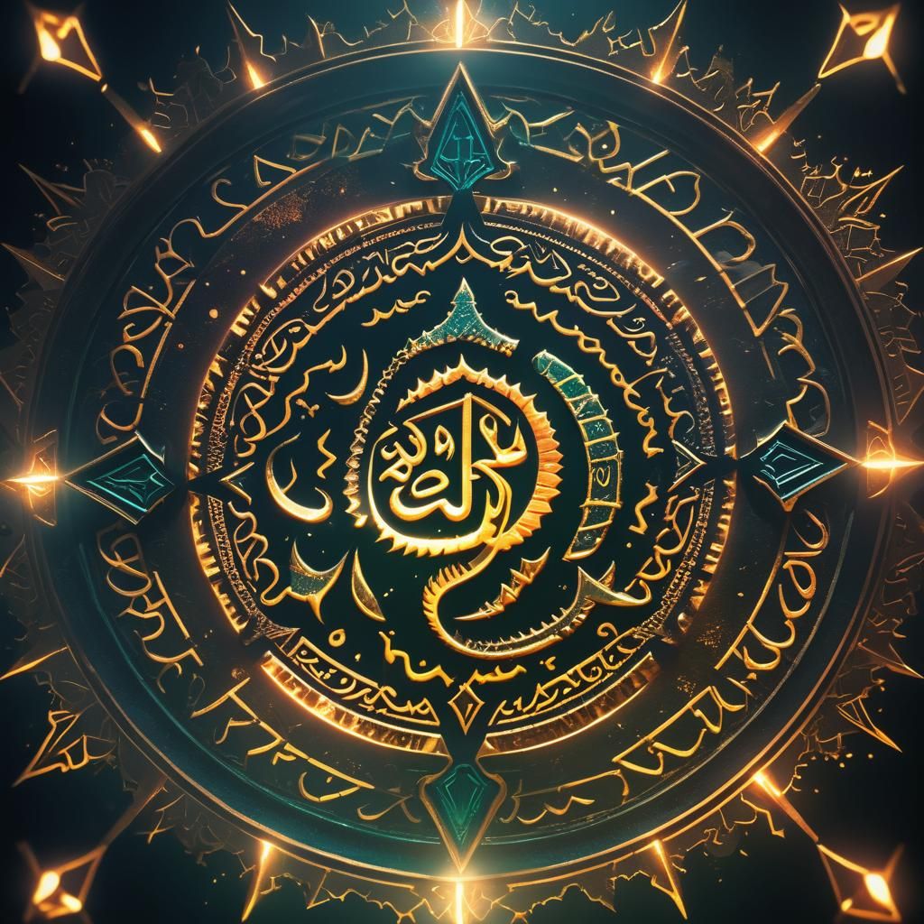 Luminous Islamic Symbol with Golden Warmth