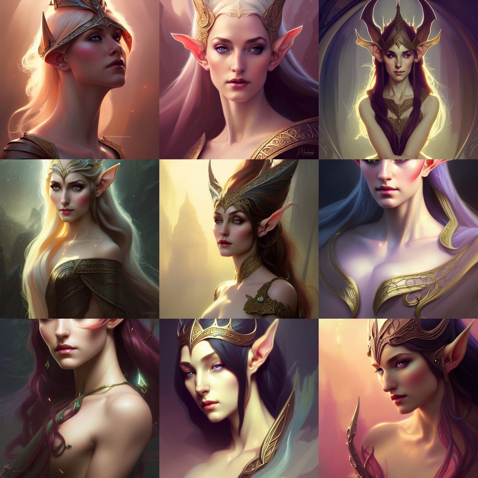 Regal Elven Beauty Portrait in Fantasycore Style