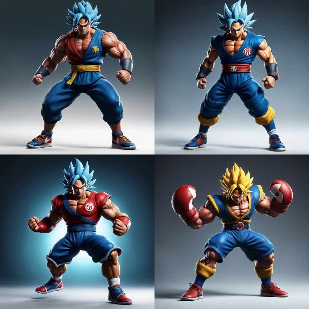 Mighty Four-Armed God in Football Gear, Cyberpunk Fantasy St...