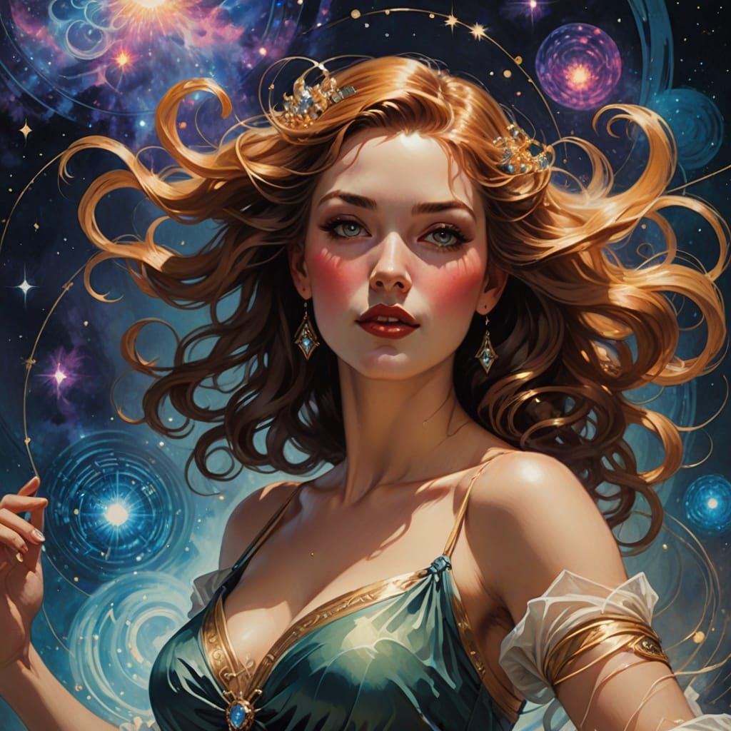 Surreal Cosmic Beauty Dances Through Vibrant Nebula