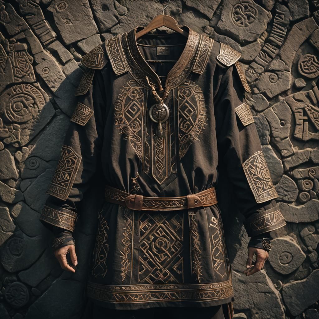 Warrior Tunic with Intricate Runic Patterns
