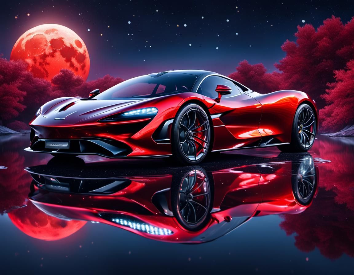 McLaren Speedtail Reflecting Moonlit Sky