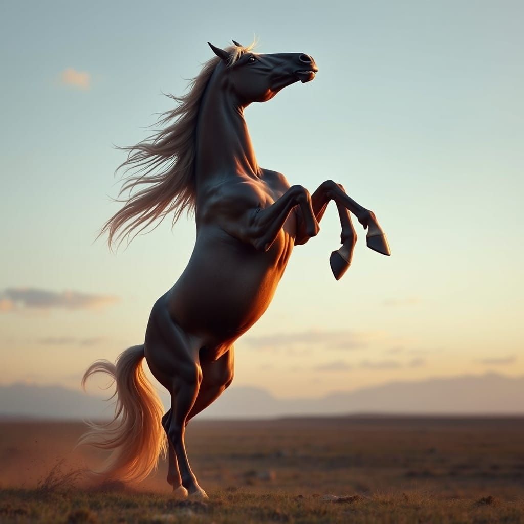 Majestic Horse Defies Gravity in Fantastical Scene