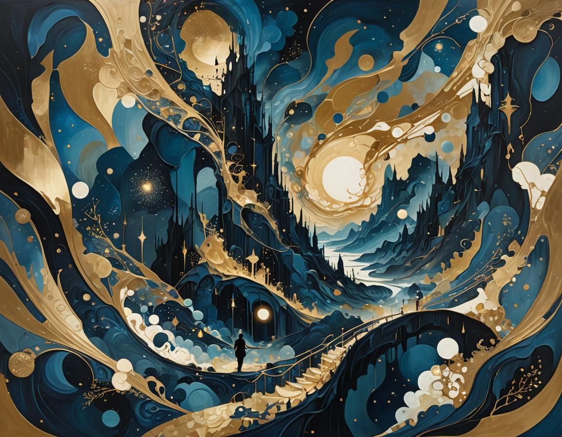 Ascension: A Stylized Surreal Landscape in Space