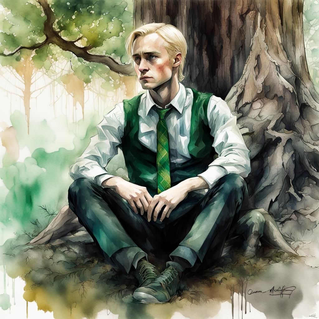 Draco Malfoy in Watercolor Illustration