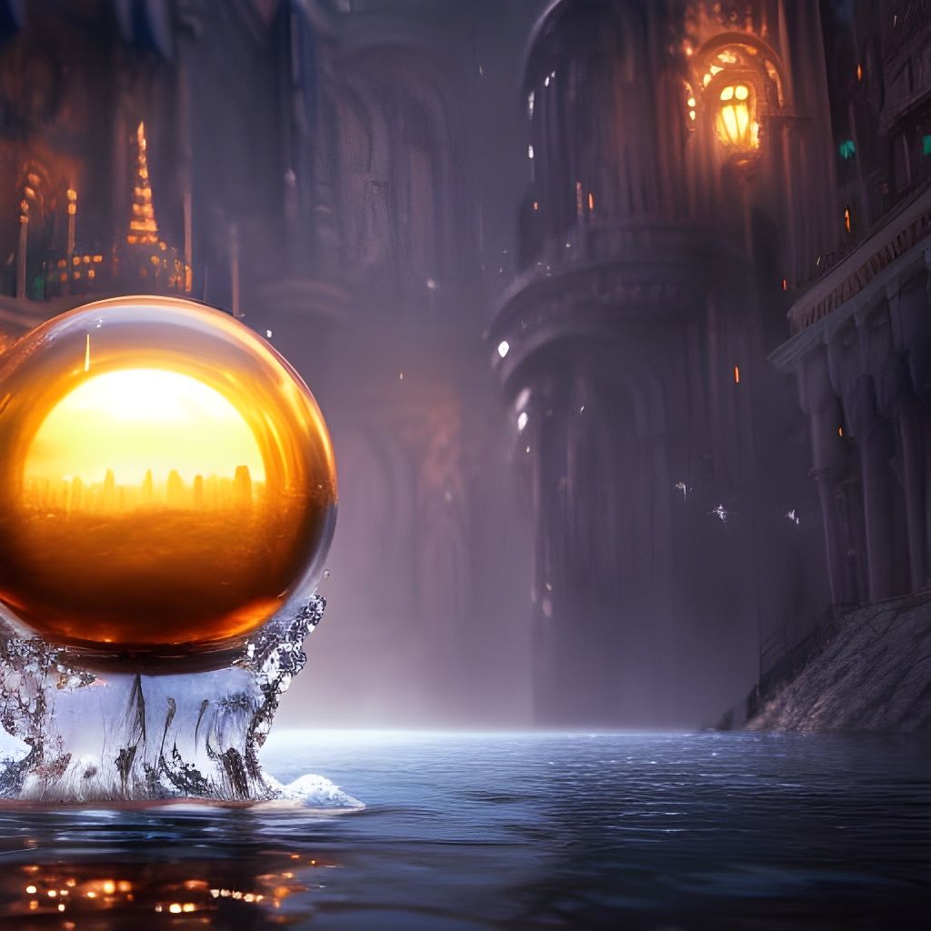 Enchanted Glass Orb with Water Magic