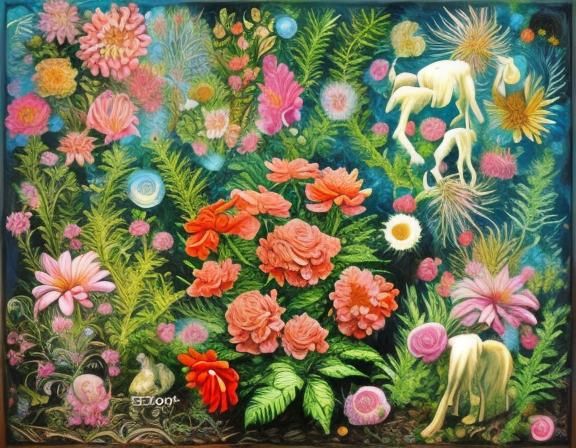 Psychedelic Floral Pattern Art