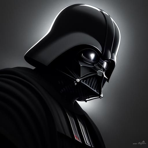 Darth Vader Portrait in a Dark Imperial Chamber