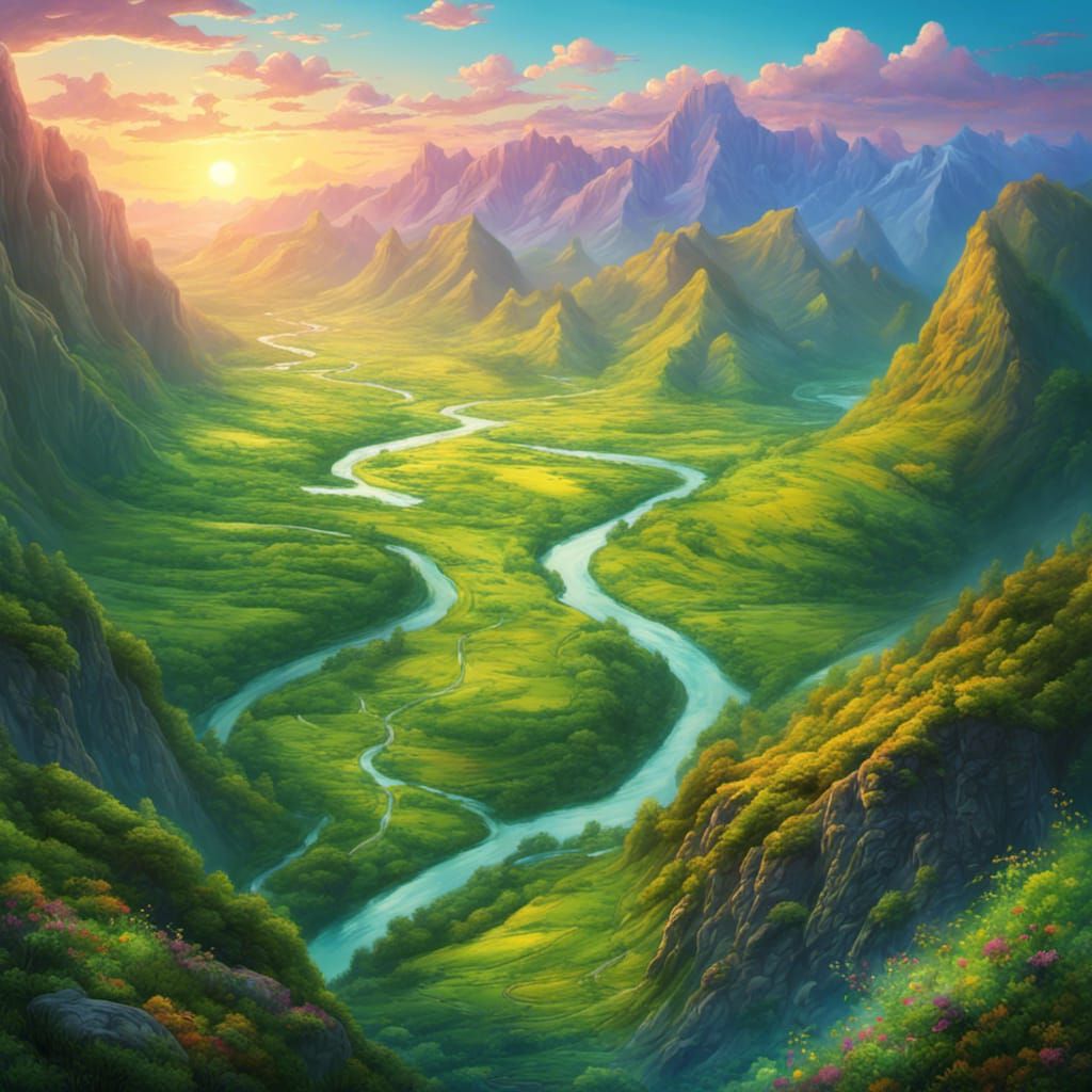 Sunrise Over Green Valley River