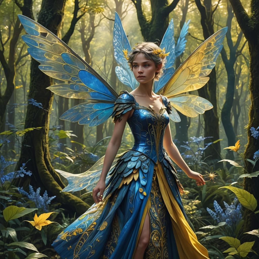 Delft Style Pixie in Vibrant Forest
