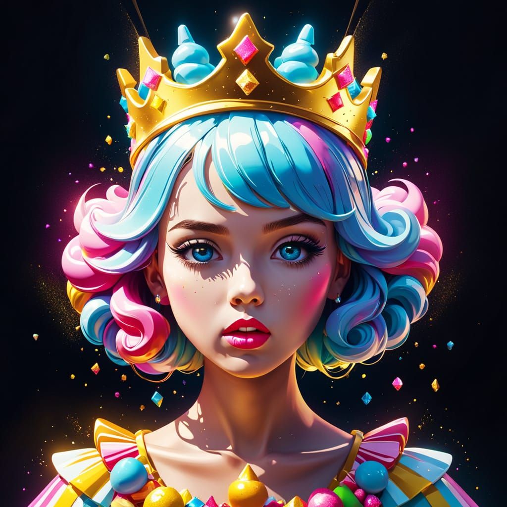 Candy Princess in Graffiti Pop Art Style
