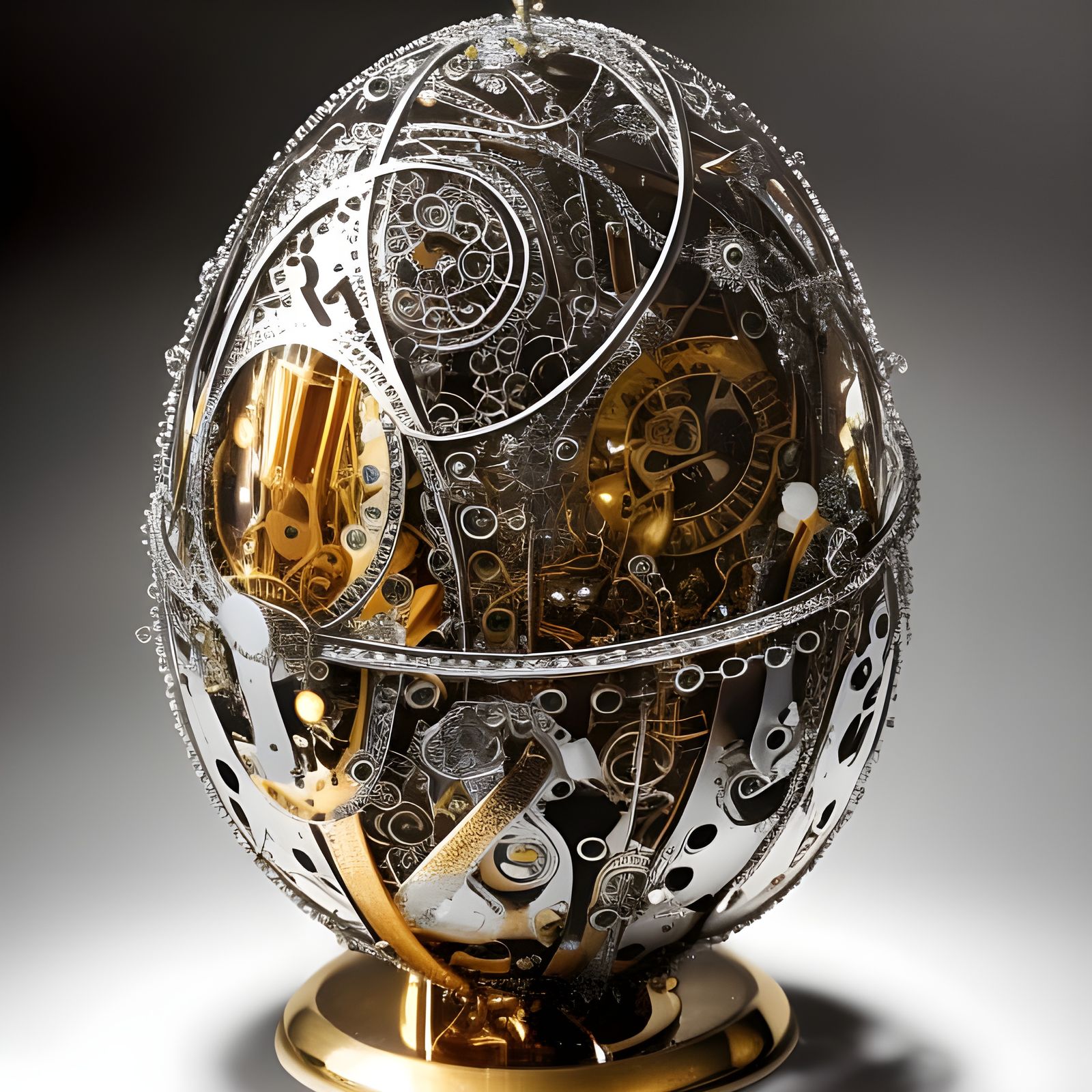 Biomechanical Fabergé Egg with Clockwork City