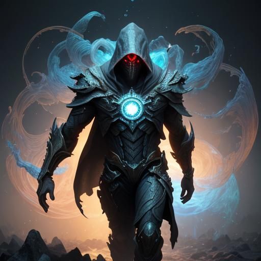 Ethereal Figure in Abstract Vortex: 3D Videogame Render