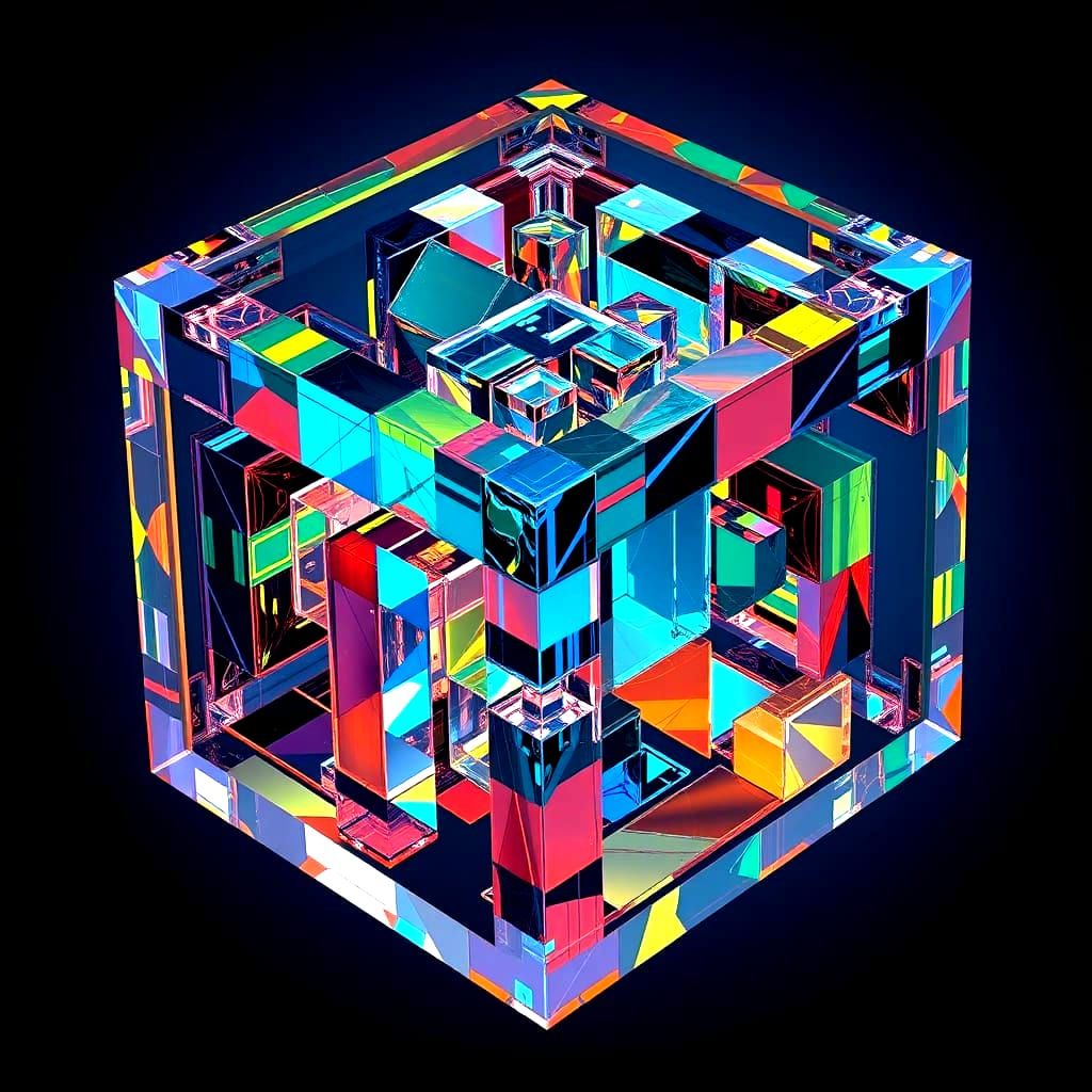 Mind-Bending Tesseract Cubes in Vibrant Colors