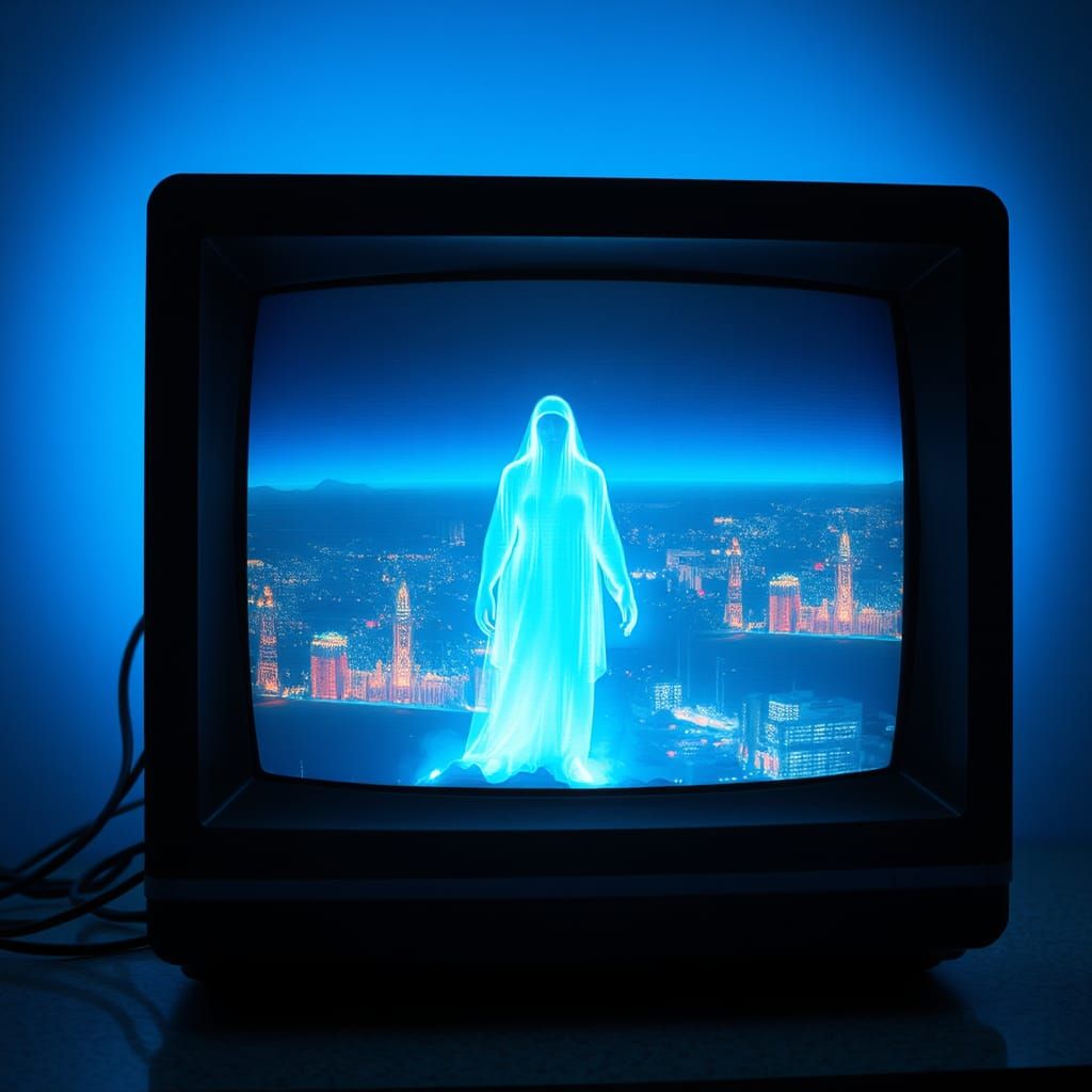 Ghost in the computer monitor