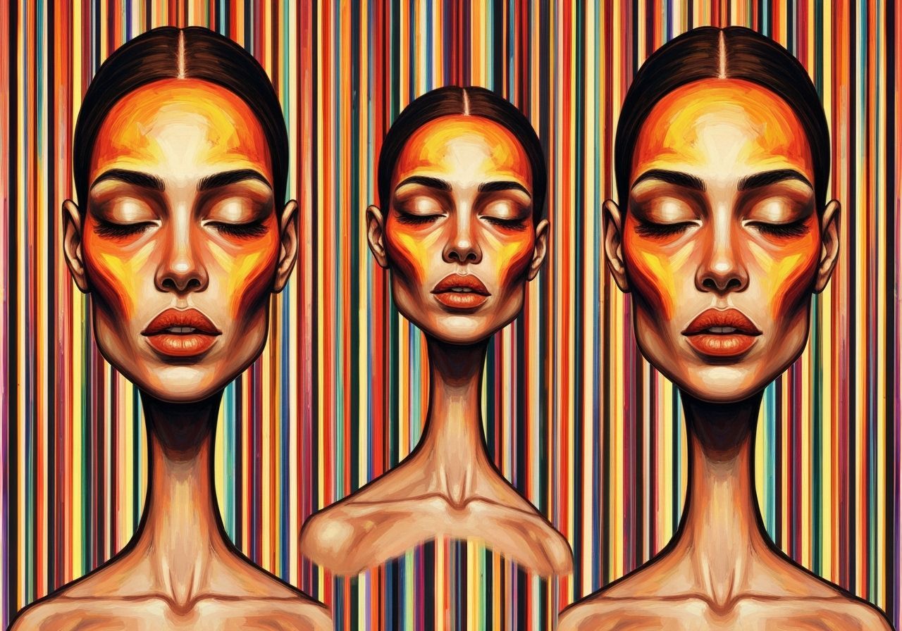 Abstract Female Faces in S Jolie Studio Style