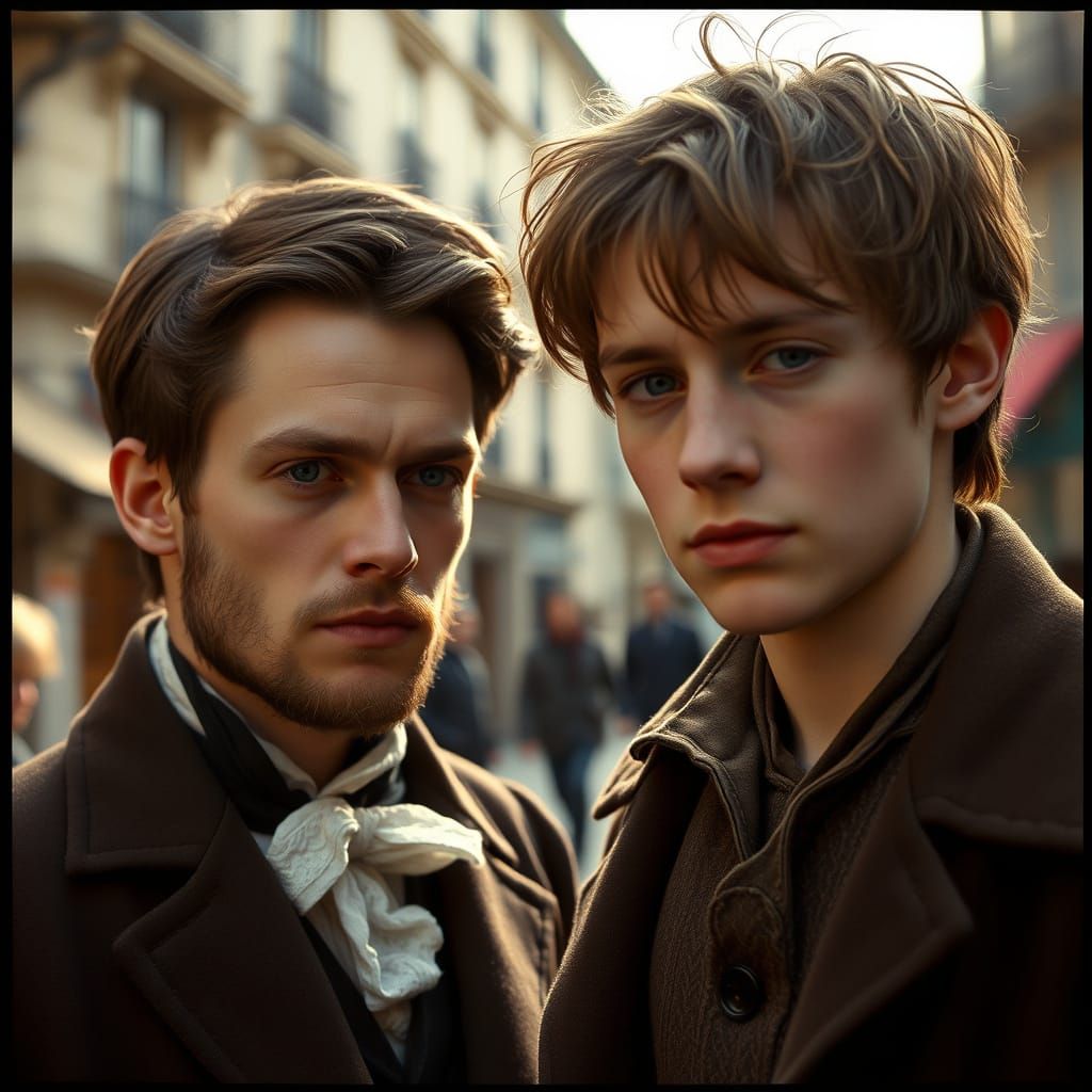 Verlaine and Rimbaud in Nostalgic Parisian Film Still