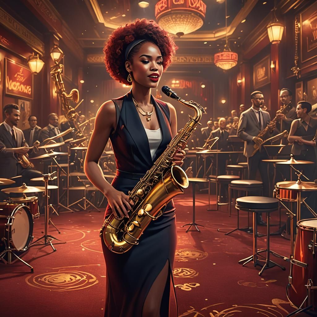 Jazz Club Saxophone Player in Golden Light