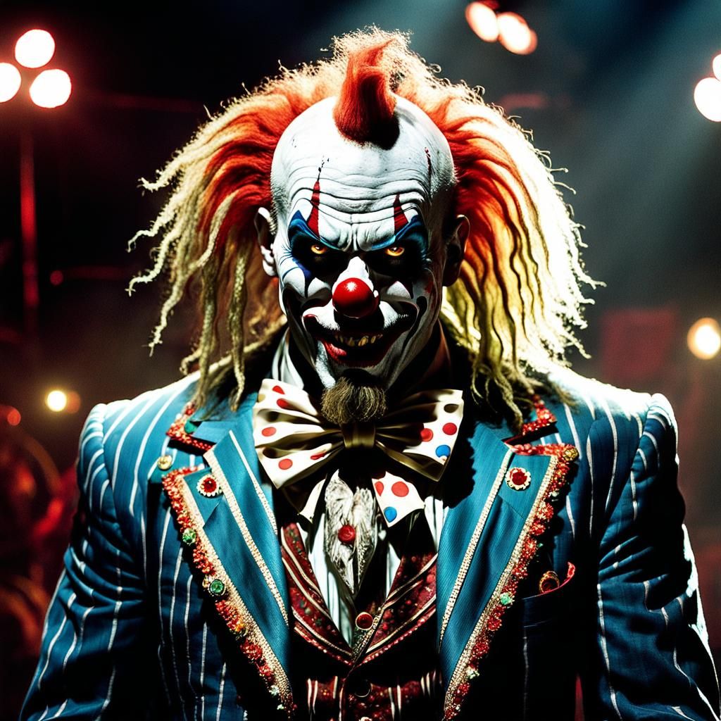 Psycho Clown Portrait in Rococopunk Style