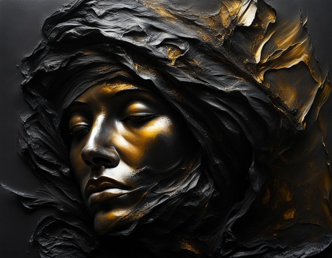 Abstract Landscape in Thick Oil Paint Style