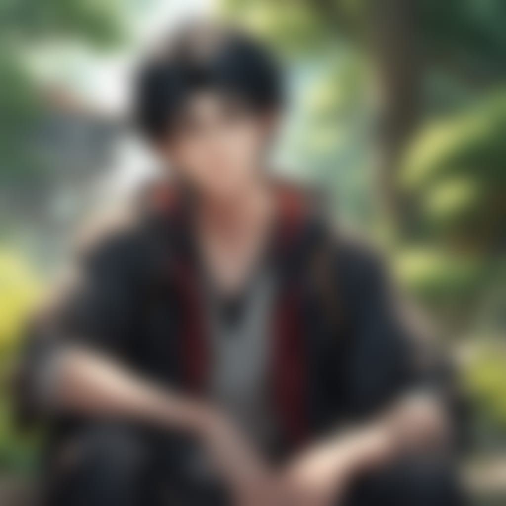 Anime Style Young Man with Friendly Smile