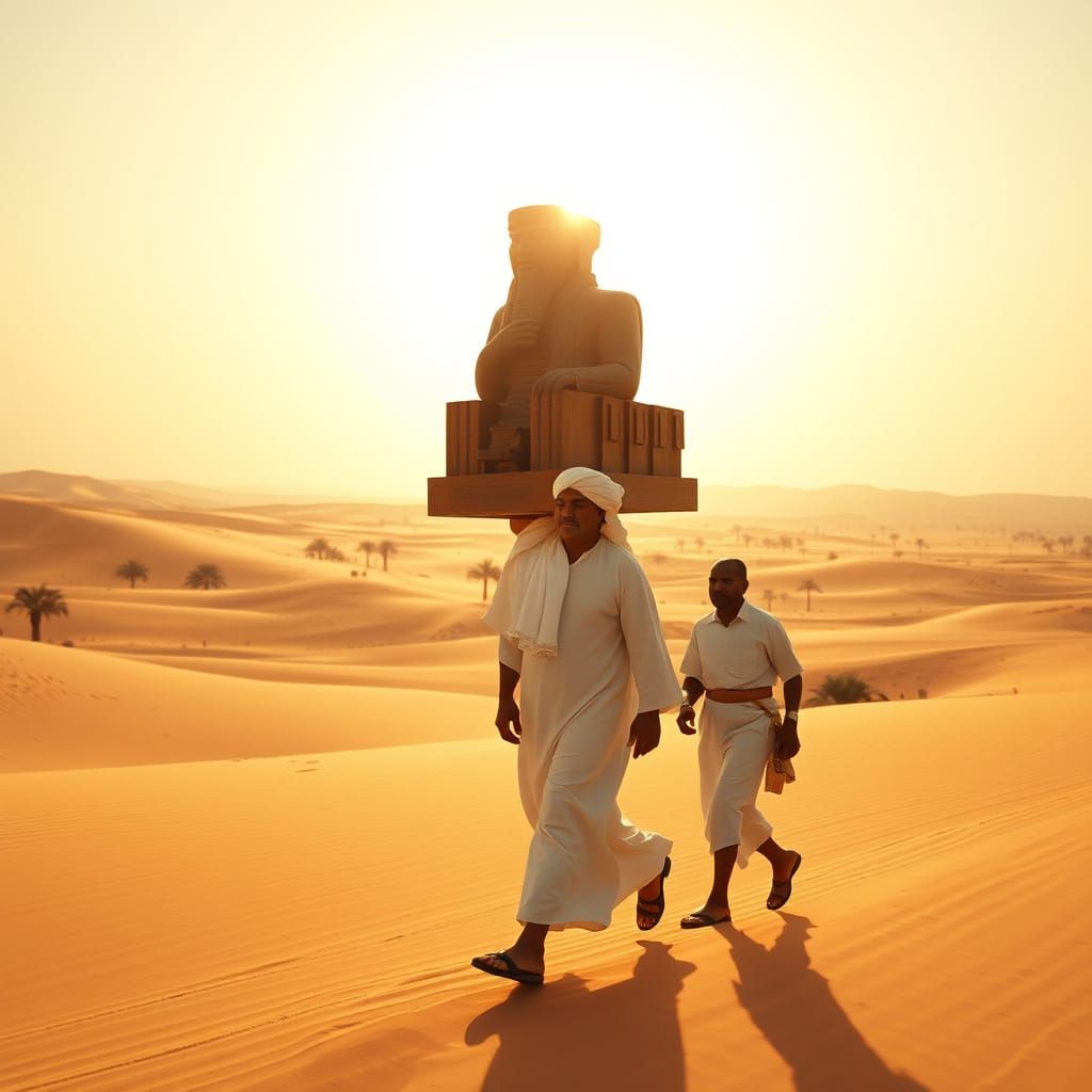 Epic Arab Tribal Chief Carries Ancient Idol Through Desert L...