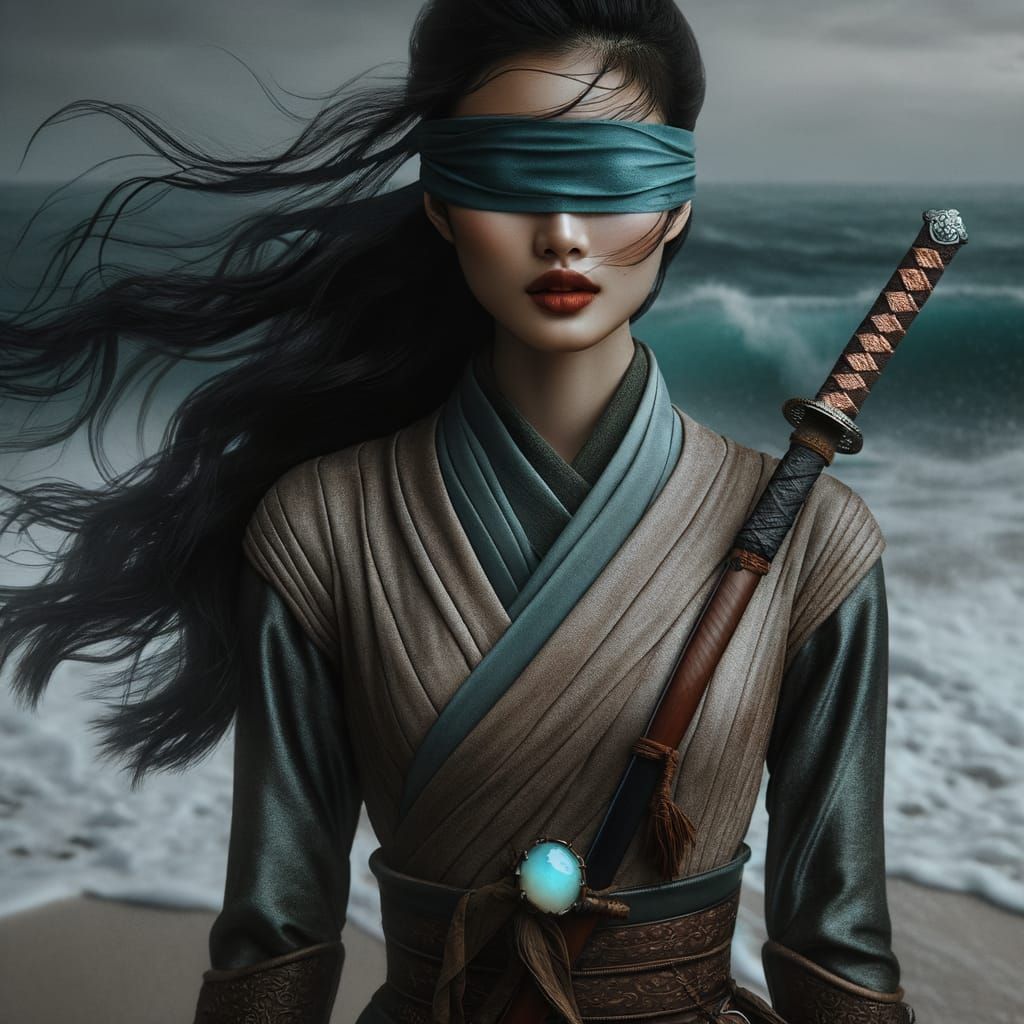Silent Assassin in Mystical Beach Landscape