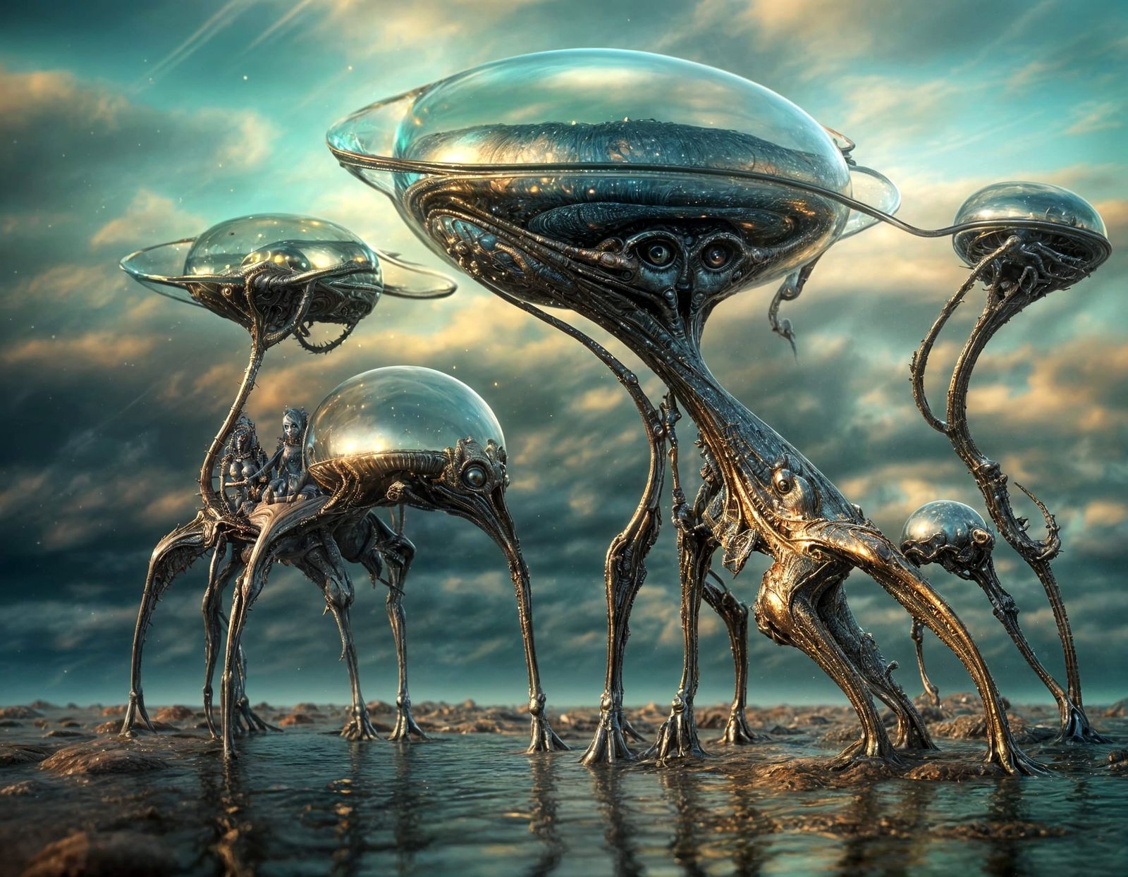 Magical Alien Pets in Surreal Biopunk Art