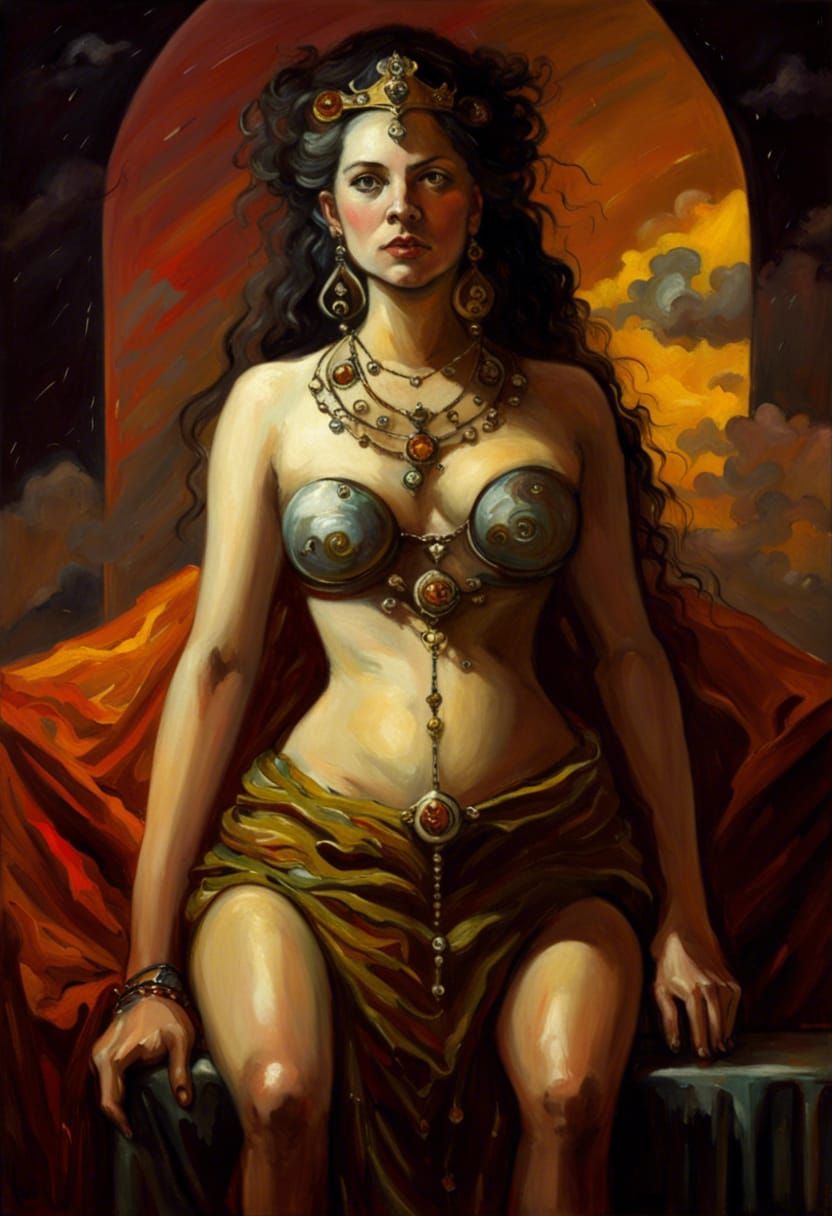 The Empress Tarot Card in Oil Painting Style