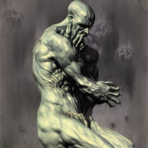 The Thinker: Black Metal Album Art