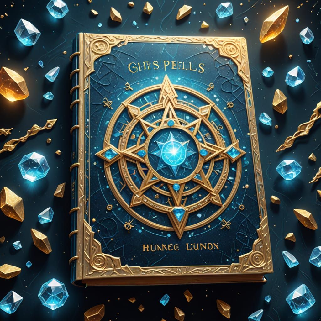 Magical Book of Spells with Ancient Runes