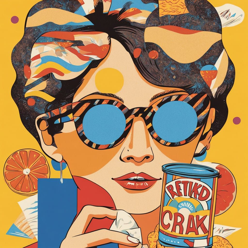 Vibrant British Snack in Retro Paper Bag