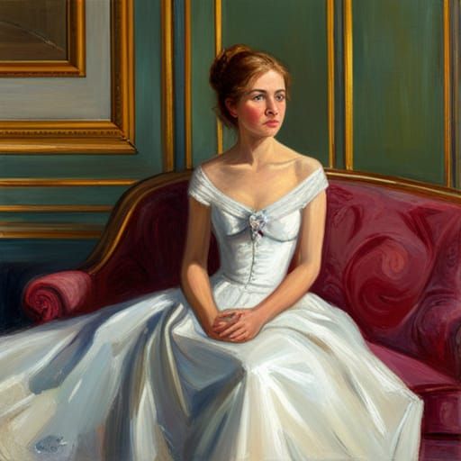 Girl in Dress Ready for Debutante Ball