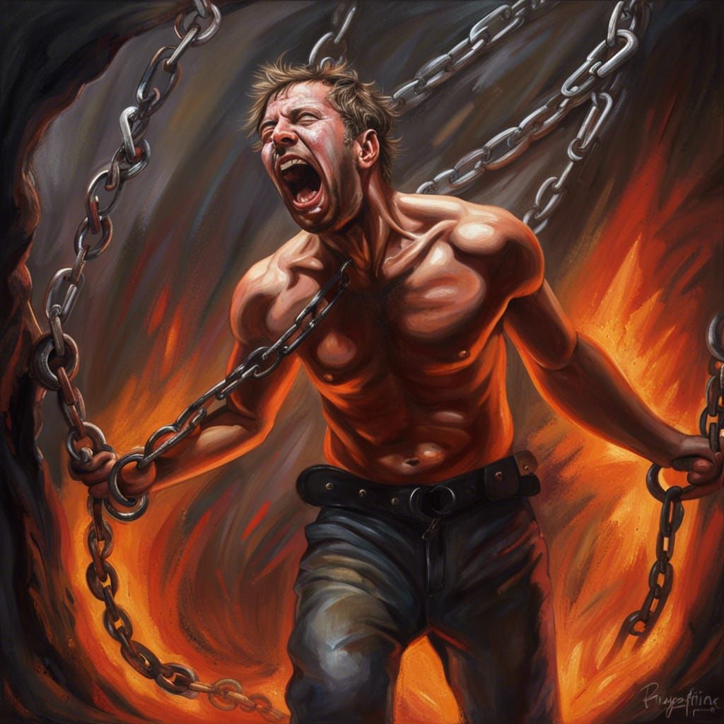 Man in Agony: A Hyperrealistic Cinematic Portrait