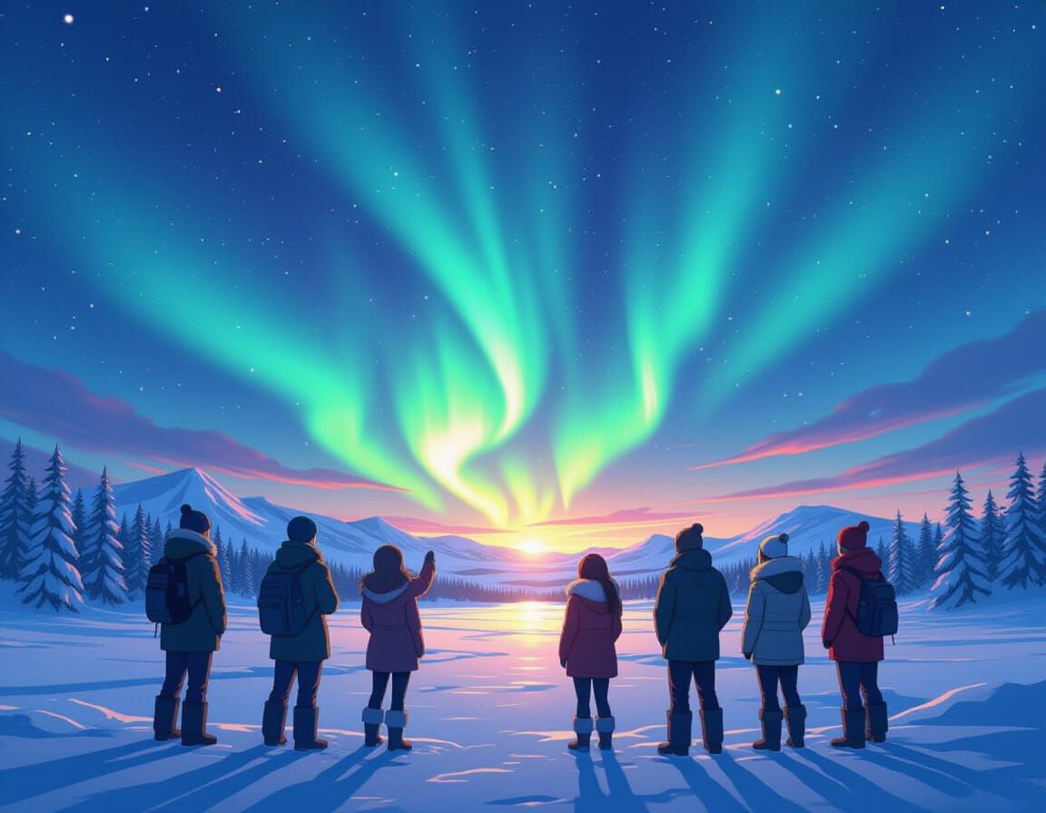 Aurora Borealis Grants Superpowers: Anime Masterpiece
