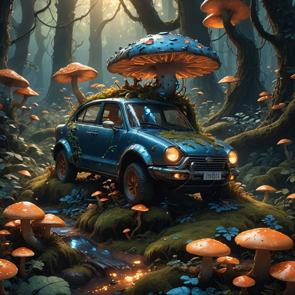 Car Gecko in Mystical Forest Concept Art