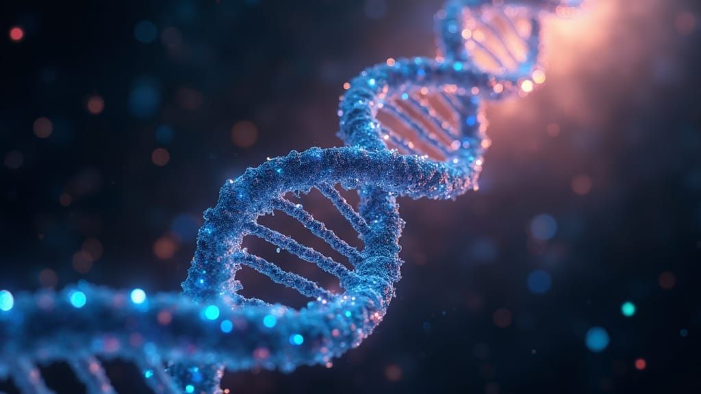 Luminous DNA Helix in Cosmic Space