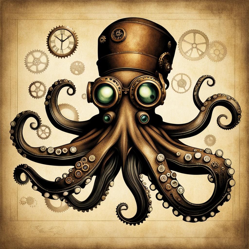 Steampunk octopus