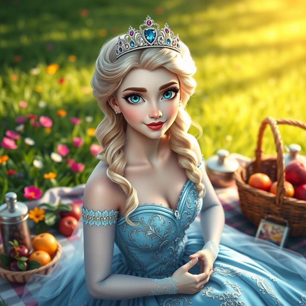 Elsa in Vibrant Spring Wonderland