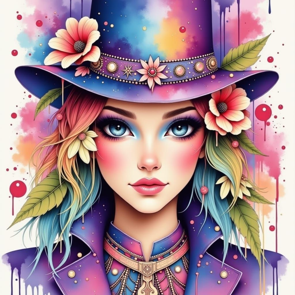 Surreal Ink Figure Emerges from Pen in Dark Fantasy Style