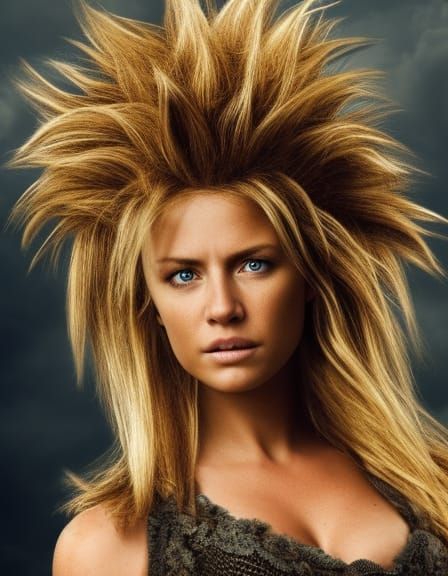 Photorealistic Super Saiyan Woman in Live Action Combat