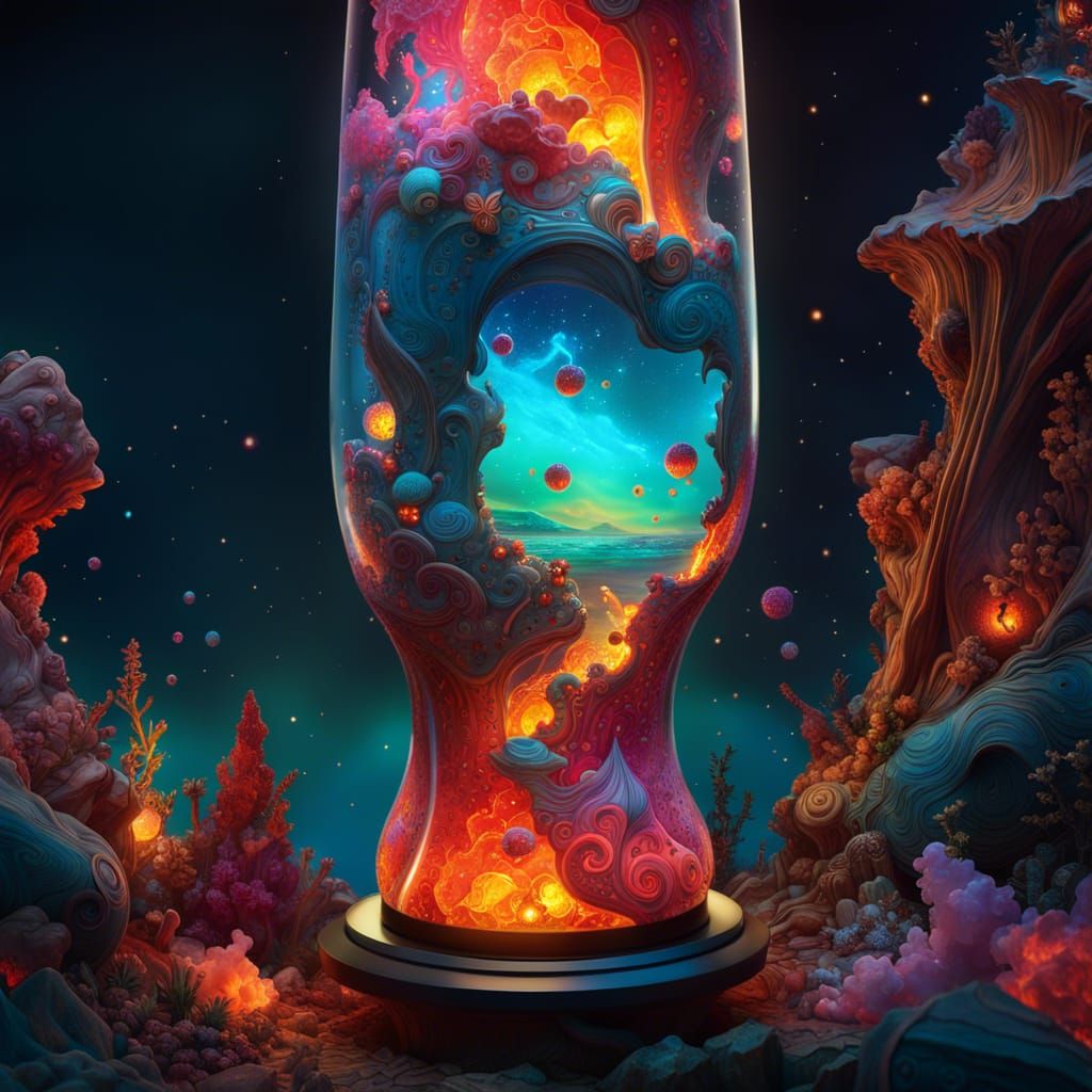 Glowing Galaxy Lava Lamp: Fantasycore Art