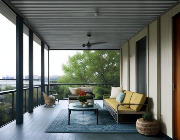 1950s Prefab Apartment: Liminal Penthouse Veranda