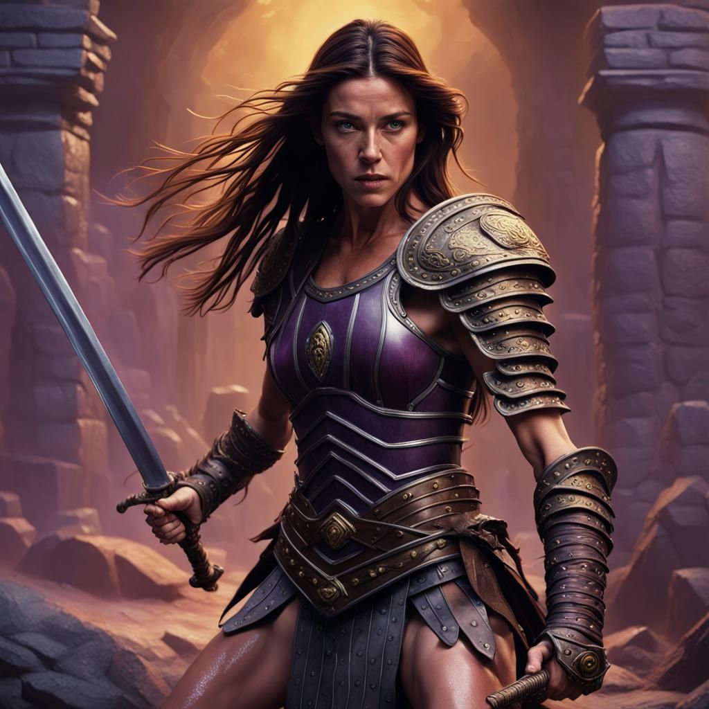 Fantasy Duel in Hyperdetailed Dark Art Style