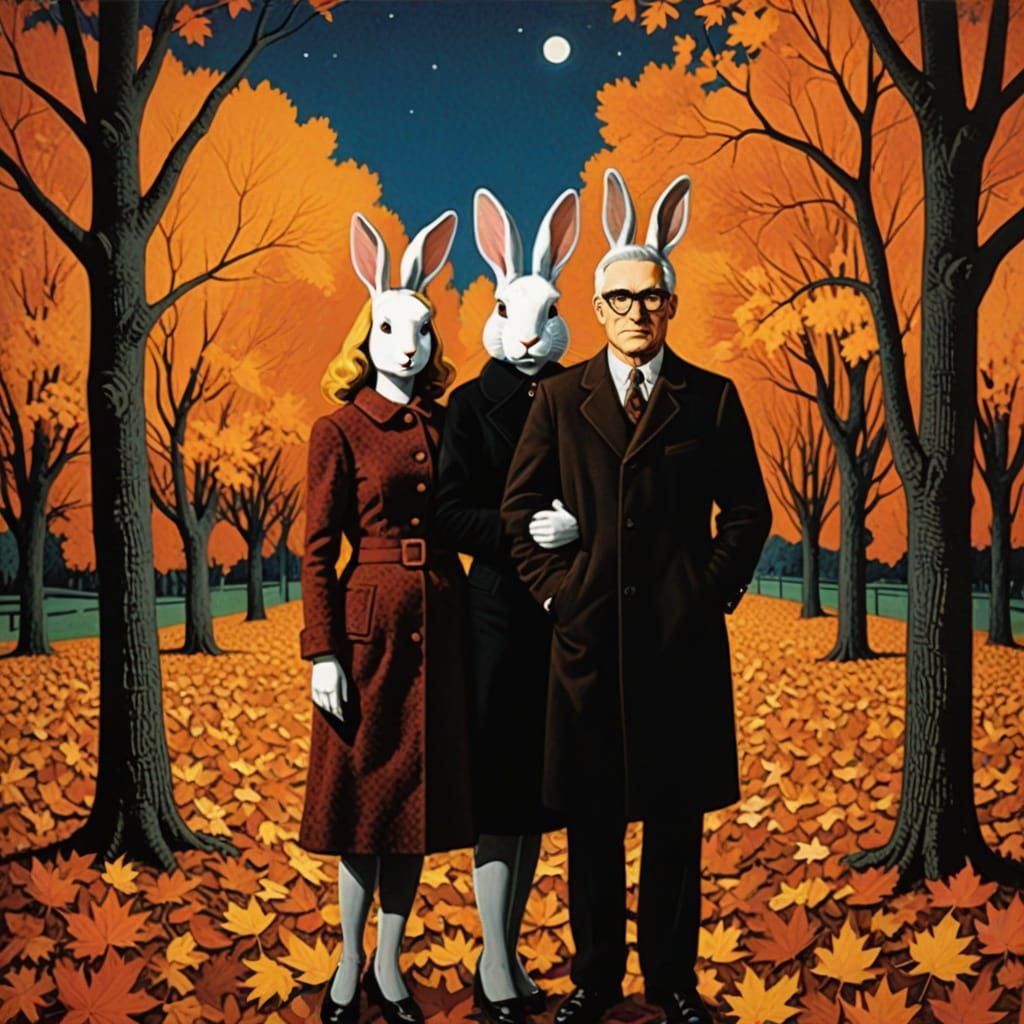Rabbits' Autumn Date Night: Pop Art Meets Gothic