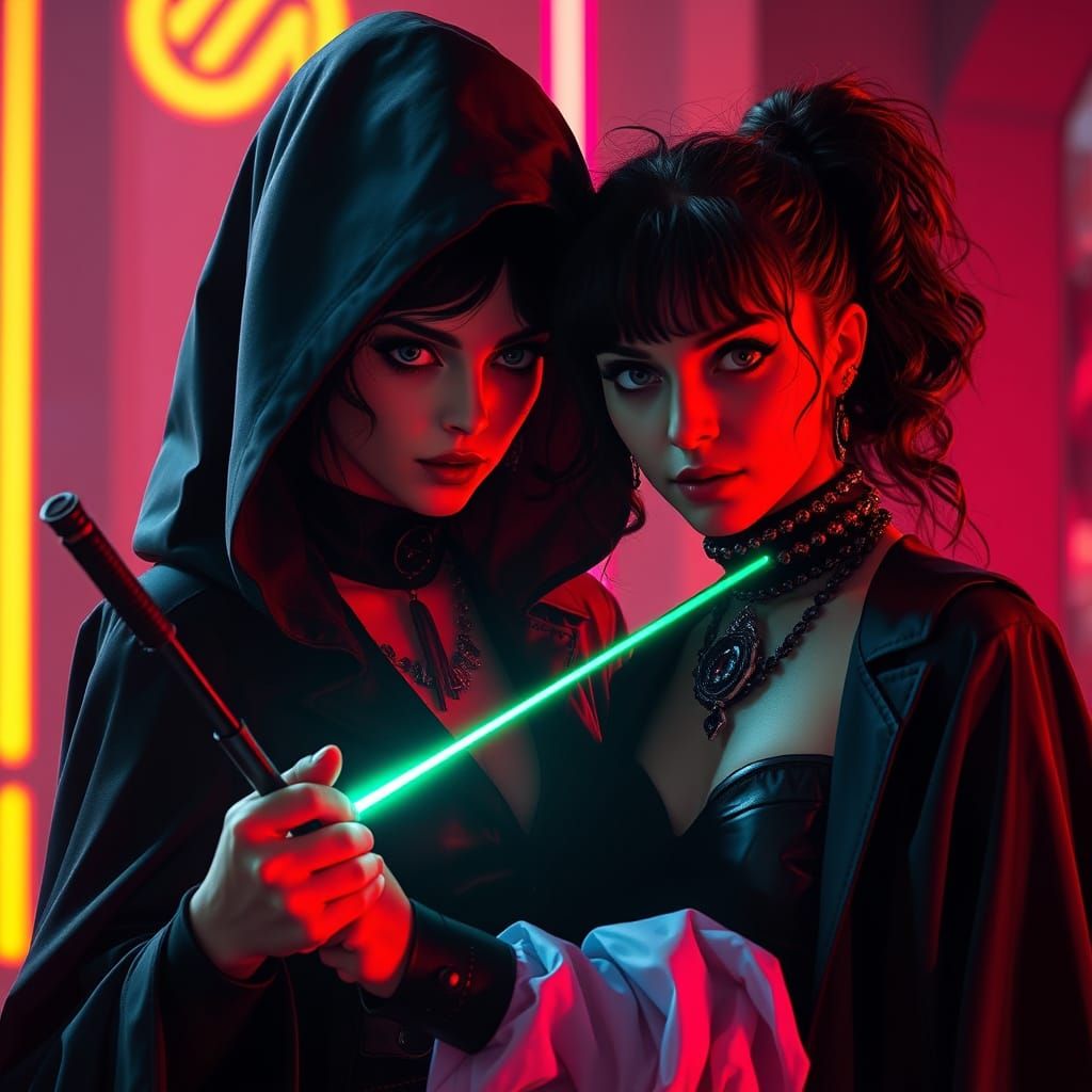 Bellatrix Lestrange Double Exposure Neon Dark Mark