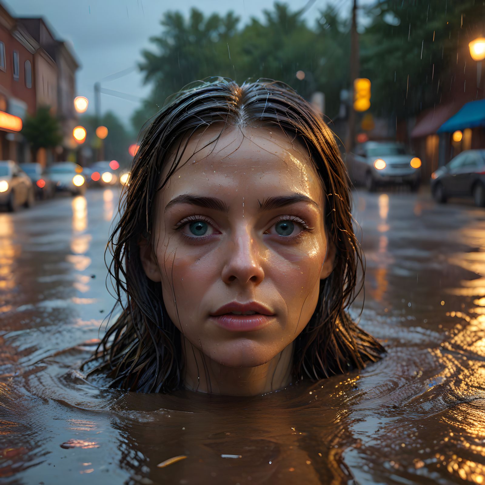 Psychedelic Floodscape in Hyperrealistic Style