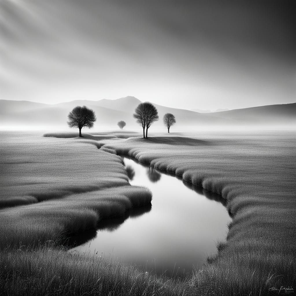 Peaceful Landscape Inspired by Traditional Masters