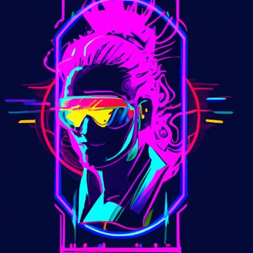 Cyberpunk Halloween in Neon Retro Cityscape