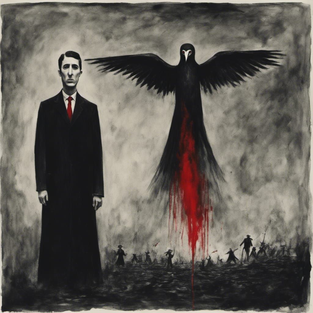 Disturbing Cursed Image in Charcoal Style